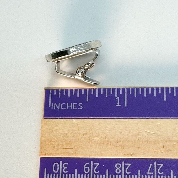 Vintage BRIAR Tie Clip Silver Tone Men Elegant Timeless Jr Oval - Picture 8 of 8